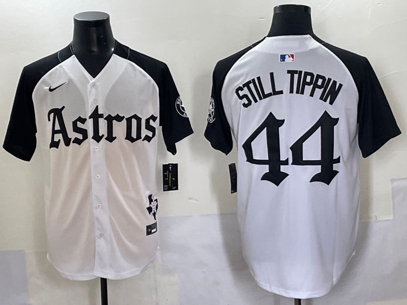 Men 2025 Houston Astros #44 Still Tippin White Black Five generations Joint Name Nike MLB Jersey style 1->houston astros->MLB Jersey